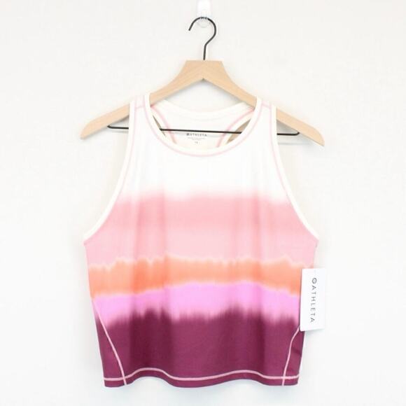 Athleta Shanti Printed Crop Tank Sea Spray Vintage Plum Size 1X NWT - Picture 2 of 8